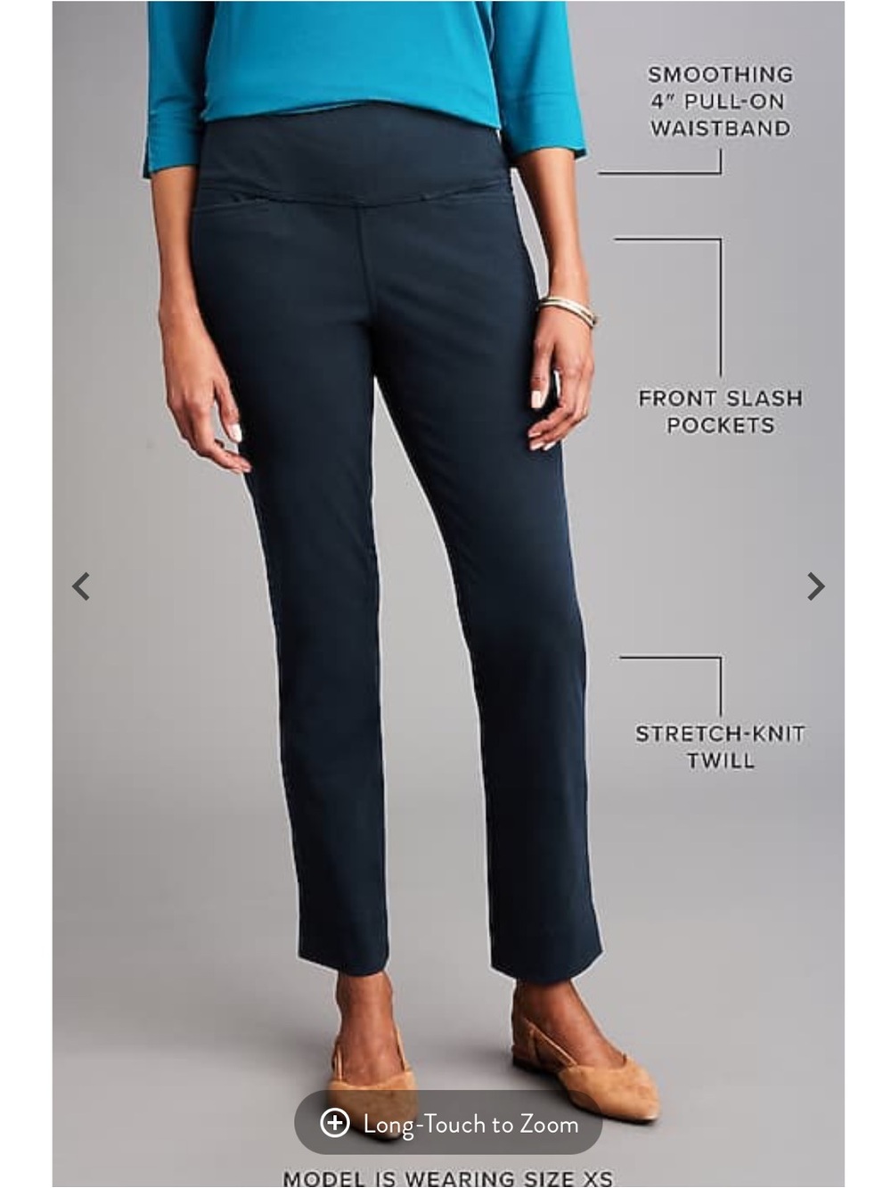 NWT J. Jill Wearever Smooth-Fit Knit Jeans Navy Size Small
